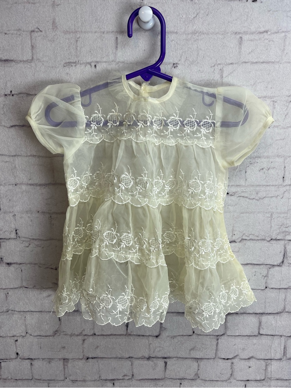 Vintage baby organza sheer dress top